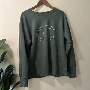 CHAMPS CREWNECK - UNISEX - GREEN - XL but fits like L